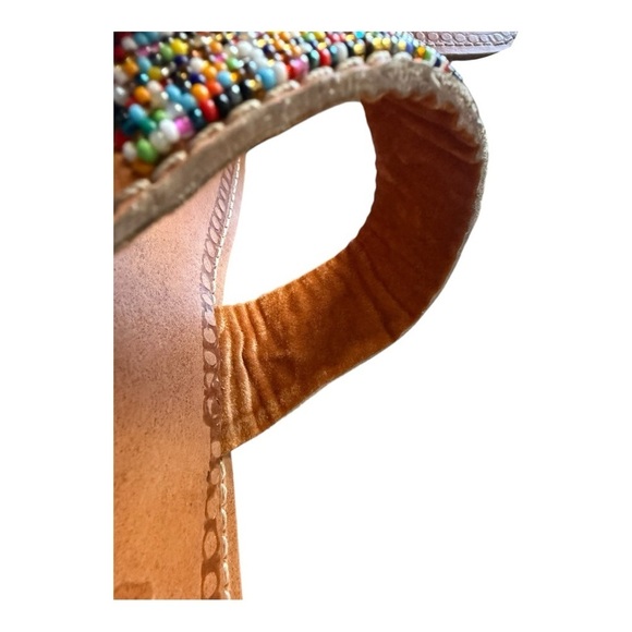 Alex’s Pure Genuine Leather Beaded Multi Color Handmade Thong Sandals- Coachella - Picture 13 of 14